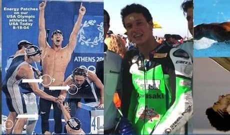 Olympic swimming and motor sport collage